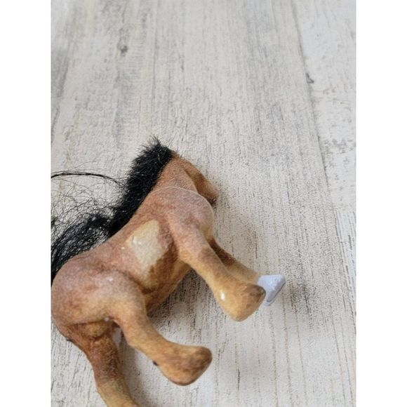 Flocked brown pony horse AS IS Animal Farm toy - Picture 7 of 8